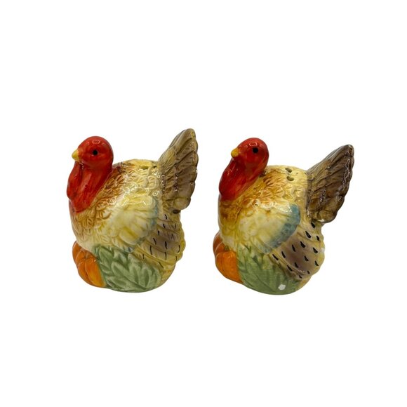 Vintage Pumpkin and Turkey Salt and Pepper Shakers Fall Thanksgiving - Picture 9 of 11